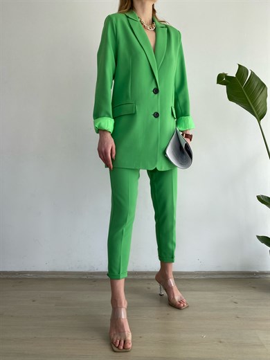 Oversize Kapaklı Ceket Yeşil